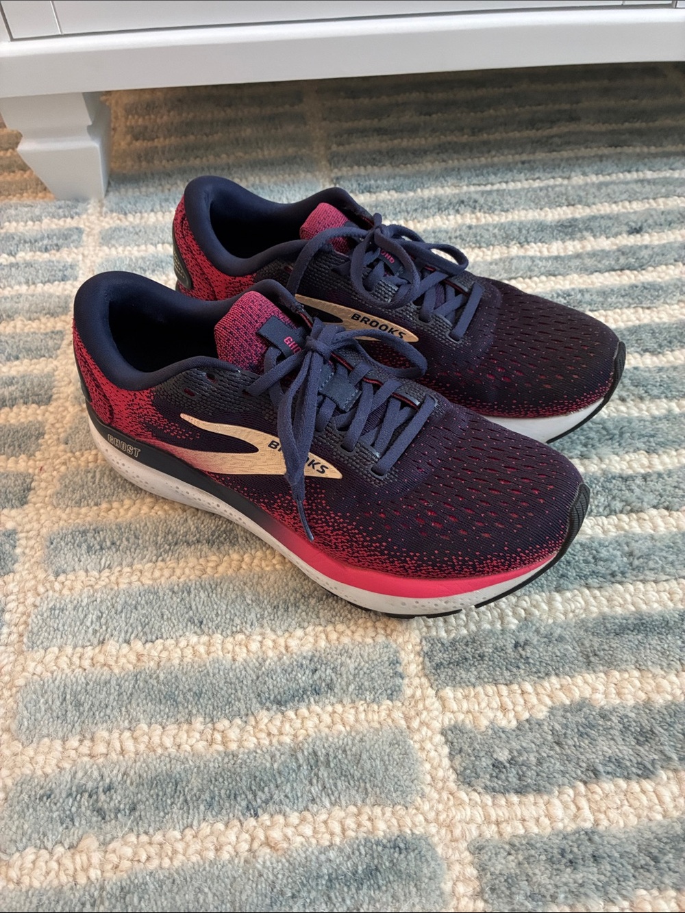 Brooks Women's Navy and Pink Running Shoes
